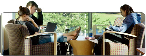 studying in library