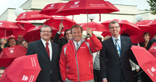 People gathered to celebrate the naming of the Peter B. Gustavson School of Business