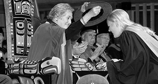 Norma Mickelson, serving as chancellor at a 1997 UVic convocation