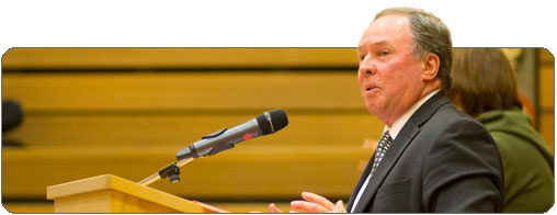 The Honorable Jim Munson during his keynote presentation at the opening reception of the 2013 conference.