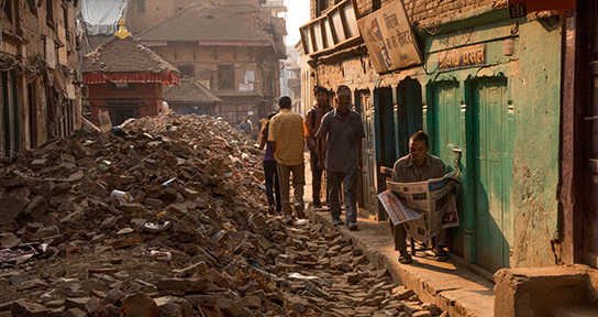 Scene from Nepal after the earthquake