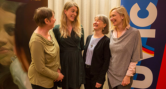 Wallace sisters and student recipient