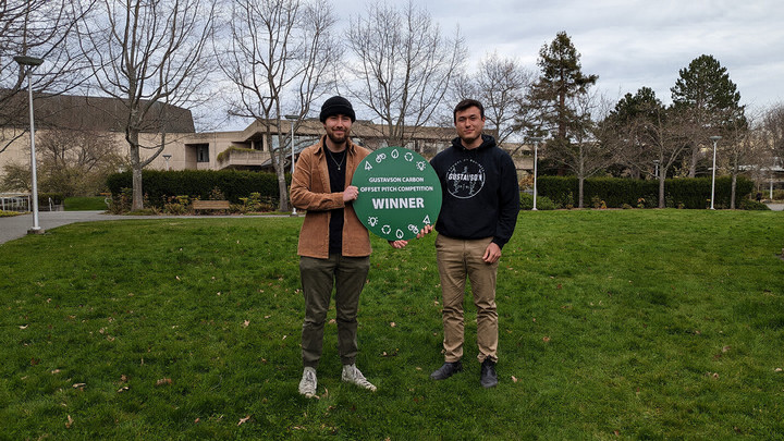 Eric Klimek and Kai Kristensen are the winners of the Gustavson Carbon Offset Competition