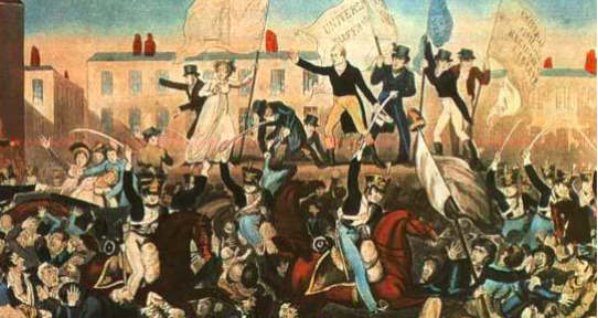 The Peterloo Massacre, Manchester, 16 August 1819.