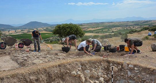 Students during a field school
