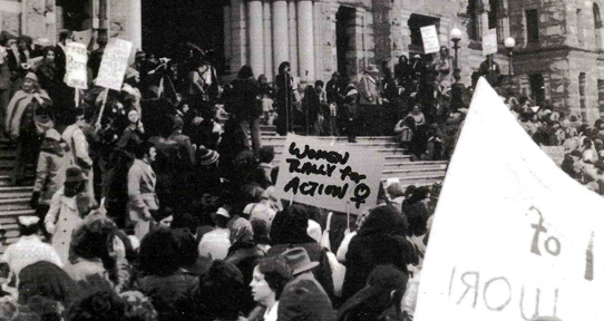 Women Rally for Action (1976) from the Status of Women Action Group Victoria Branch Fonds (AR119), Accession 2022-071, Box 1