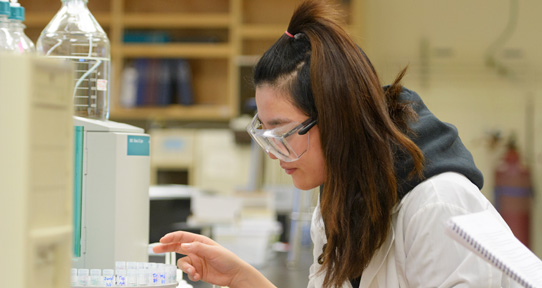 Student in a lab