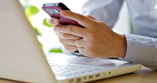 Person on a mobile phone