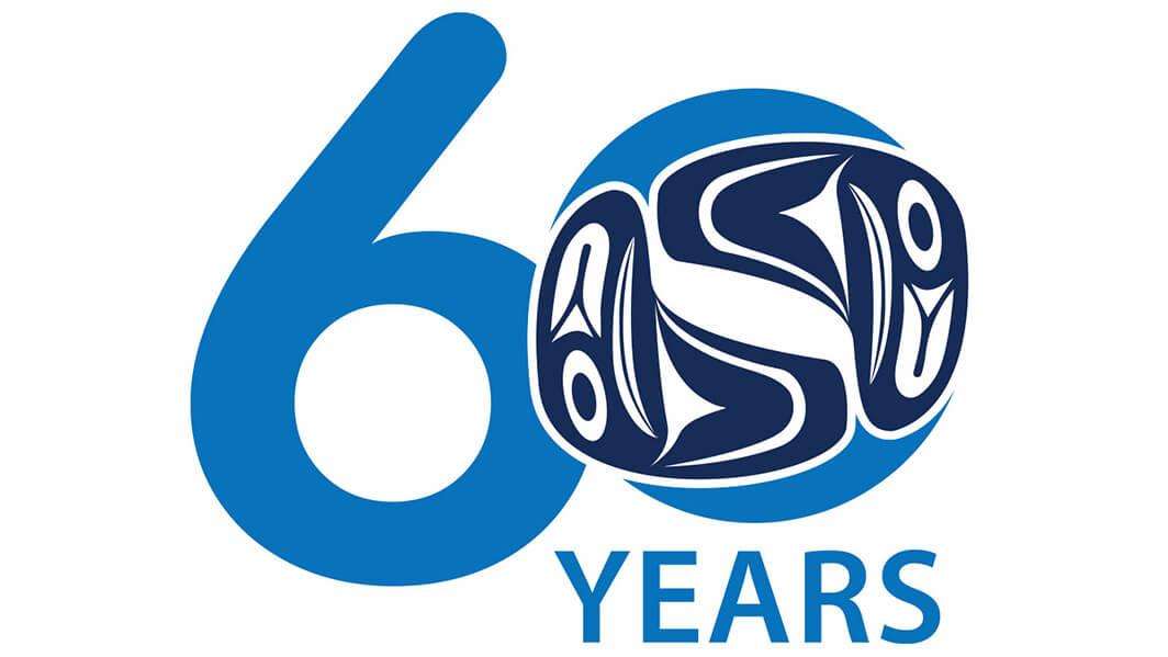 blue and white 60th uvic logo