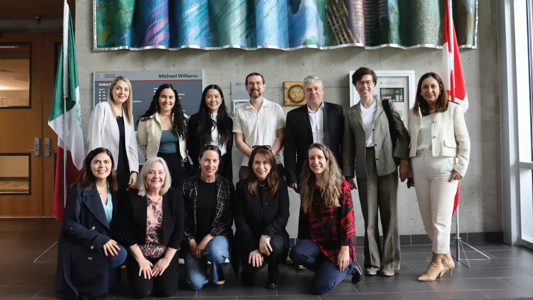 Photo of a group of staff from three Mexican universities and different units across UVic who participated in a delegation from Mexico in June 2025 