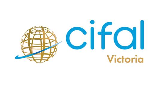 Logo of CIFAL Victoria depicting a globe and a partnership arrow around, representing the work of the centre to advance the United Nations Sustainable Development Goals 