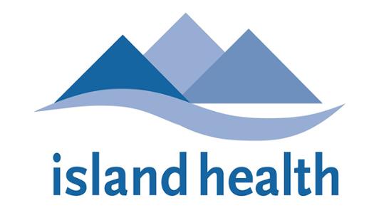 Logo of Island Health, depicting three mountains and water flowing 