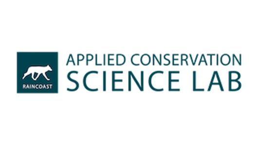 Logo of the Raincoast Applied Conservation Science Lab with an icon of a wolf