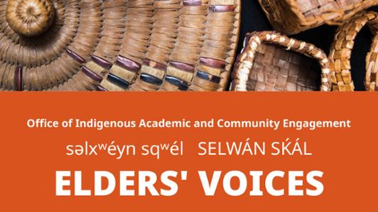 Front page of the 2022 booklet: səlxʷéyn sqʷél SELWÁN SḰÁL Elders Voices 