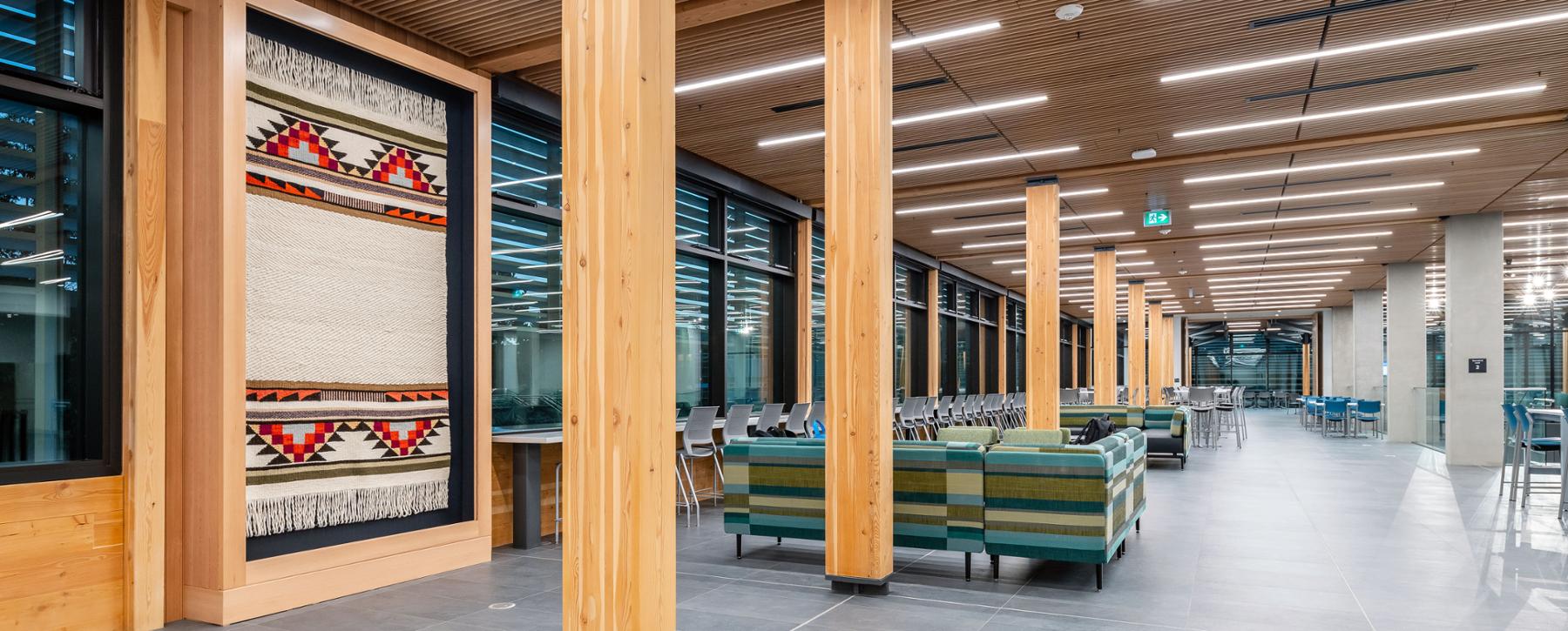 student dining hall featuring the nobility blanket