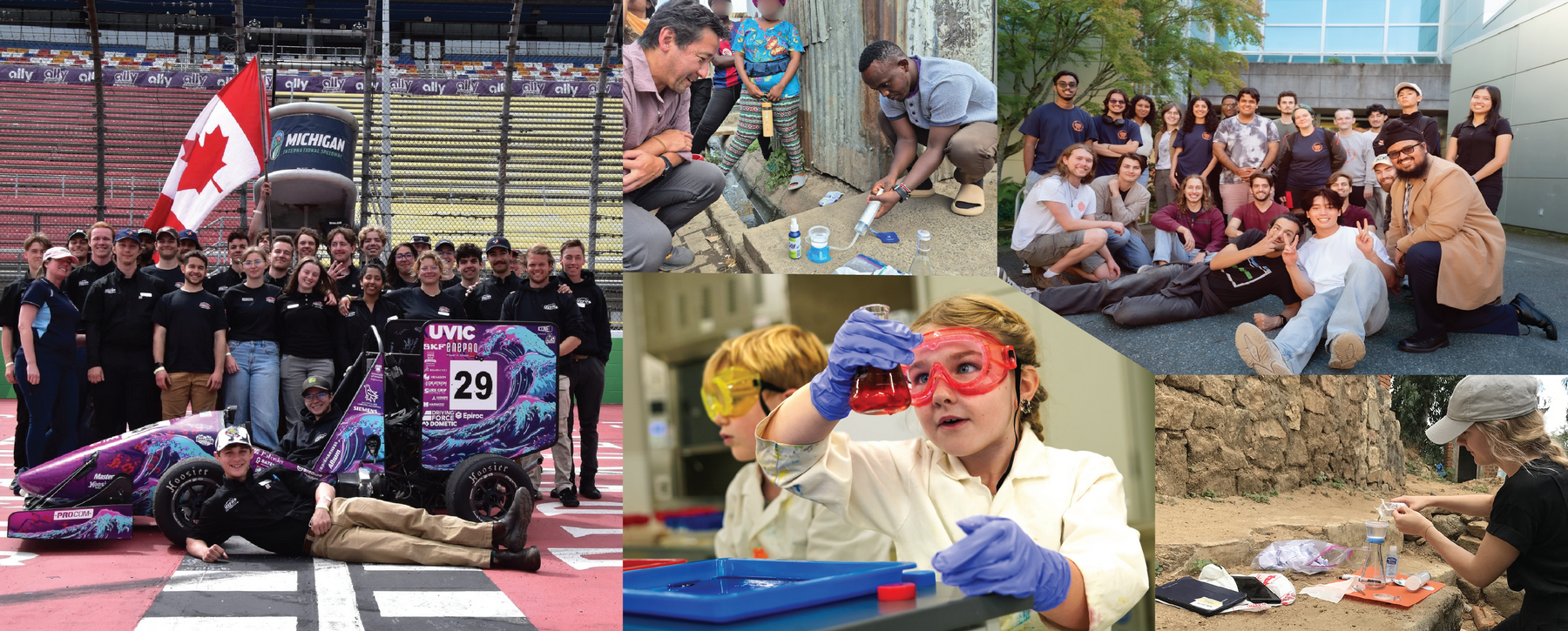 Collage of images depicting international engagement at the Faculty of Engineering and Computer Science