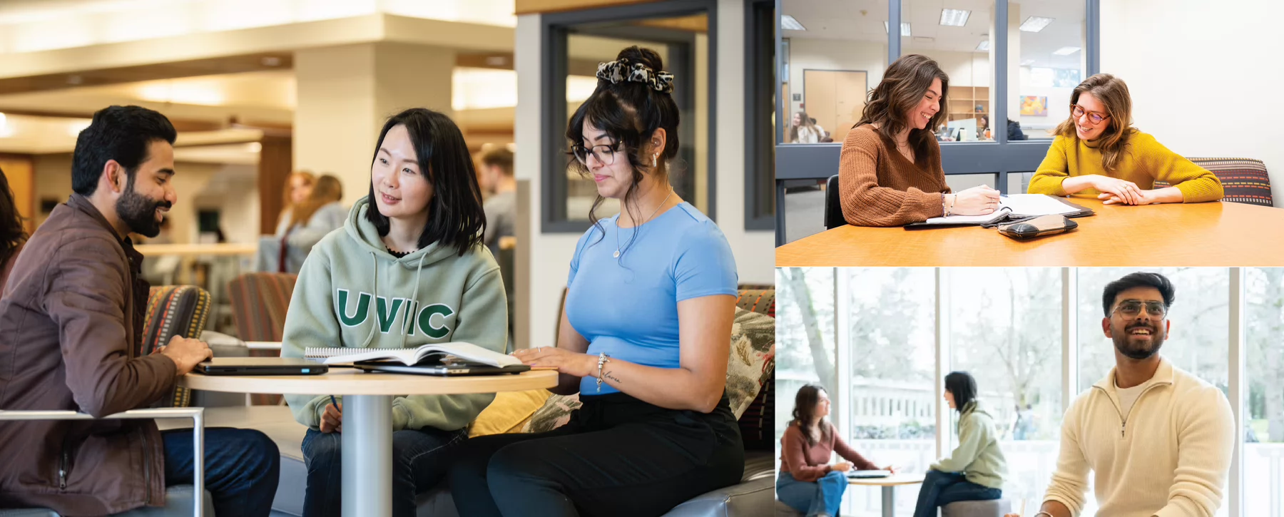 Collage of images showcasing some of the international activity of the UVic Libraries