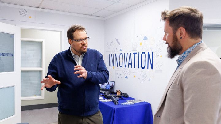An entreprenuer pitches a a business idea