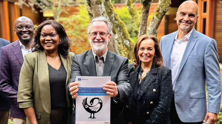 Centre for Global Studies - CFGS Associate Fellow Dr. Patrick Makokoro, UNESCO ECCE Specialist Ms. Rokhaya Diawara, Prof Emeritus Alan Pence, Early Childhood Development Action Network - ECDAN Executive Director Ms. Elizabeth Lule and Centre for Global Studies - CFGS Director Dr. Oliver Schmidtke.