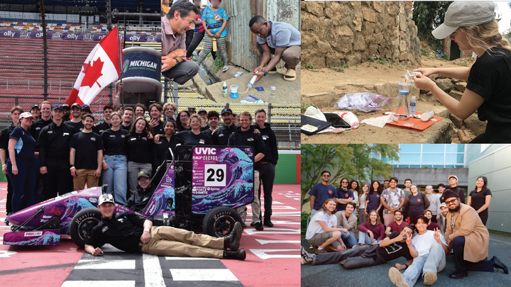 Collage of images depicting international engagement at the Faculty of Engineering and Computer Science 