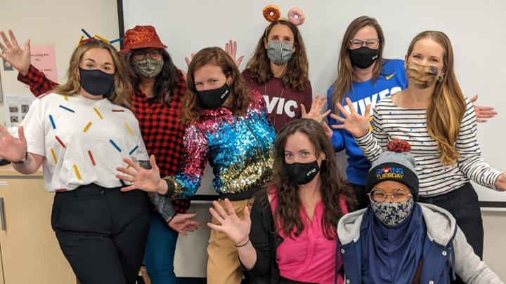 UVic alumni and development office dressed up for Giving Tuesday.