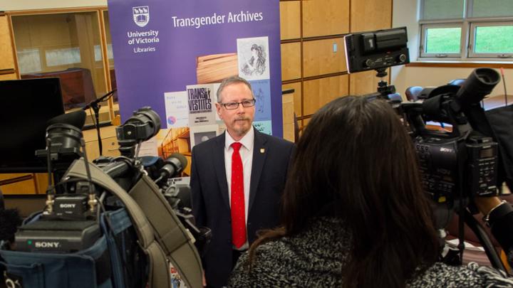 chair of transgender studies being interviewed