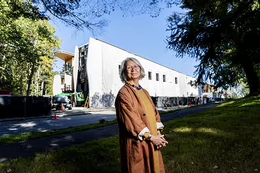 Val Napoleon on campus.