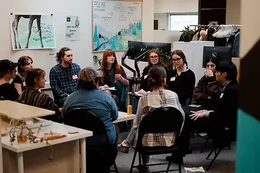 Group of people in discussion.