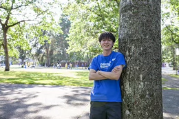 Riley Friesen on campus.