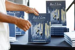 The cover of Charlotte Schallié's graphic novel "But I Live: Three Stories of Child Survivors of the Holocaust." 