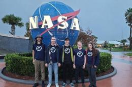Levente Buzas, Alex Doknjas, Steven Richter, Richard Arthurs and Svetlana Borkovkina on location at NASA’s space centre Nov. 22, 2022. 