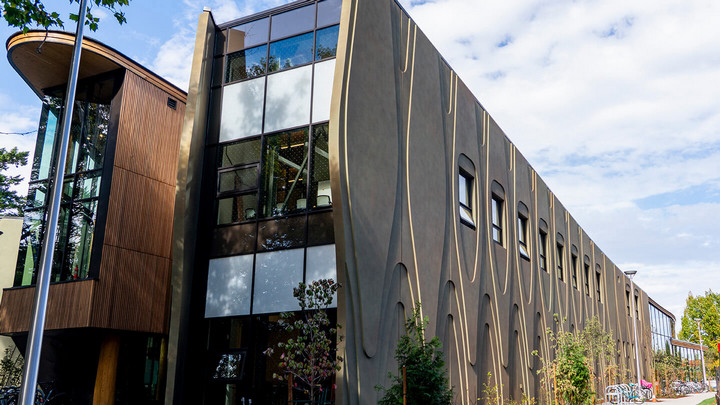 Exterior of the new Indigenous Law Wing at the University of Victoria