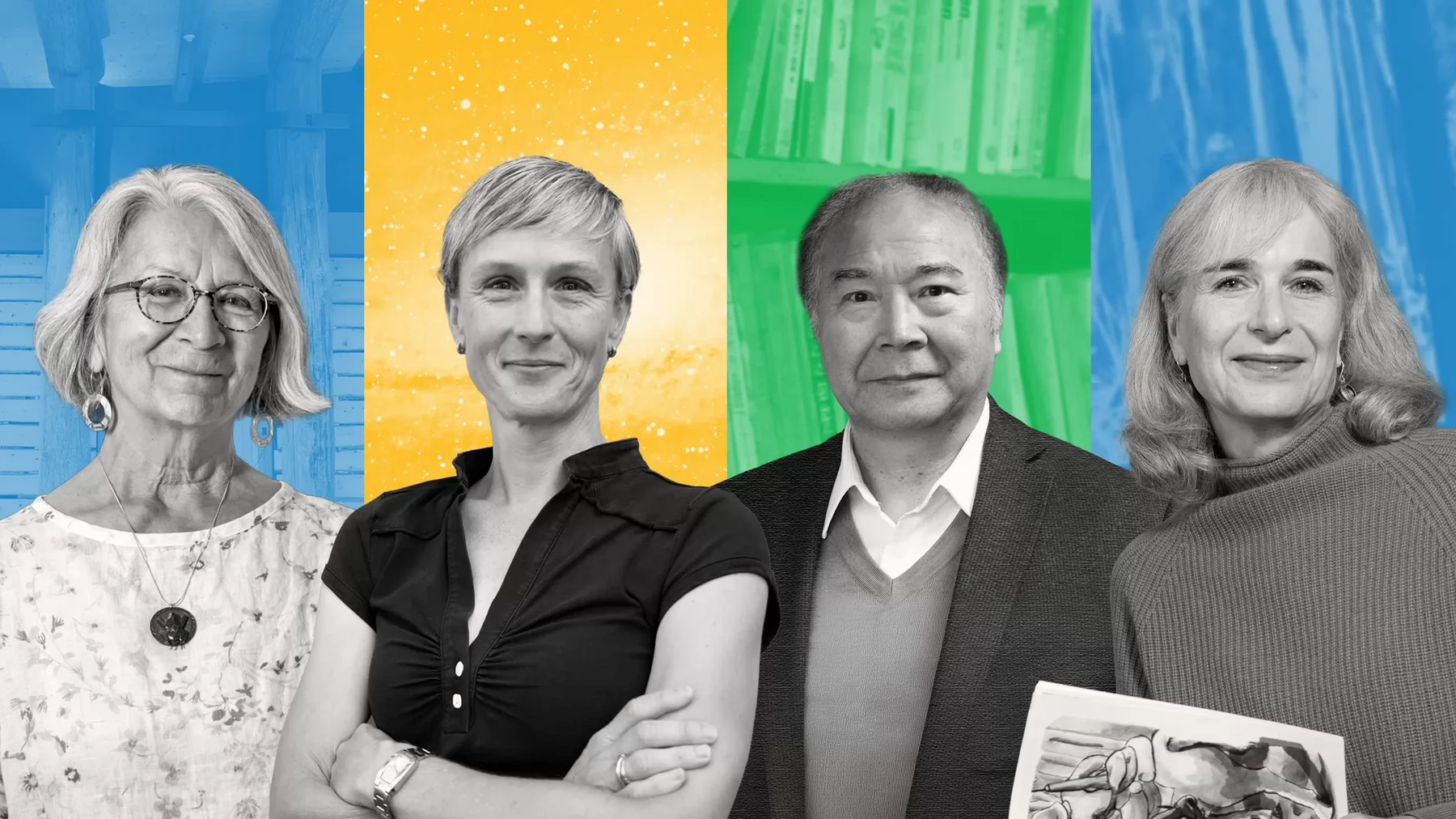Portrait images of Val Napoleon, Sara Ellison, Zhongping Chen and Charlotte Schallié.