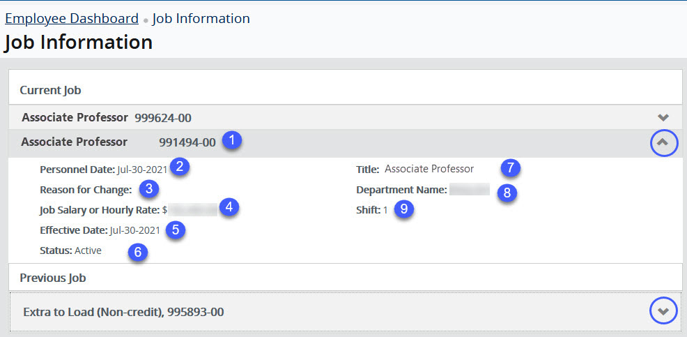 Viewing your job summary and job information - University of Victoria