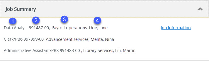 Viewing your job summary and job information - University of Victoria