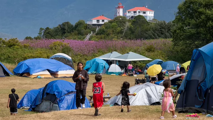 Children having fun in the sun at Summerfest, 2025.