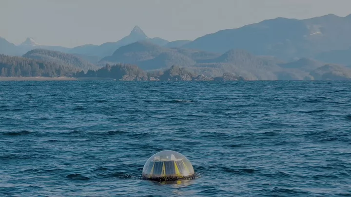A buoy deployed by PRIMED measures wave and current conditions to help researchers understand the marine energy potential in Nootka Sound. (Photo: PRIMED)