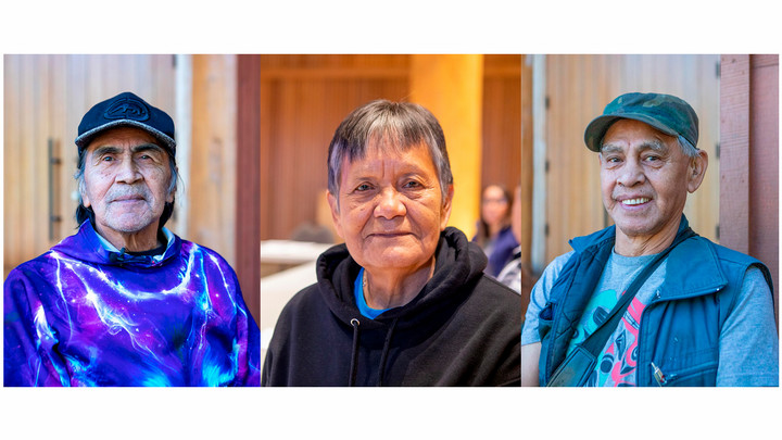 Close portraits of Elders Anthony Dick, Margaret Rose Amos and Edward Jack