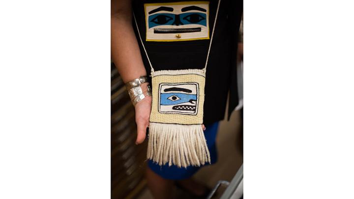 Indigenous hand-woven satchel. 