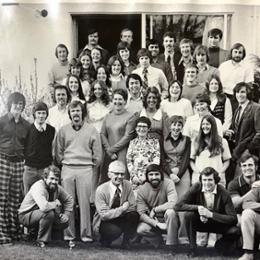 Black and white photo of students in the 1970s.