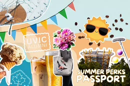 A collage of summer images with the words Summer Perks Passport.