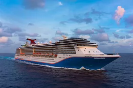 A cruise ship on the ocean.