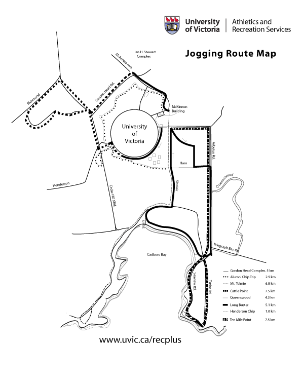 University of Victoria - Maps and buildings - Jogging Map - University of Victoria