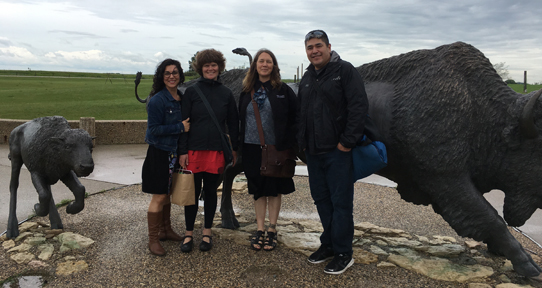 (l-r) Onowa McIvor of Indigenous Education with Sonya Bird from Linguistics
