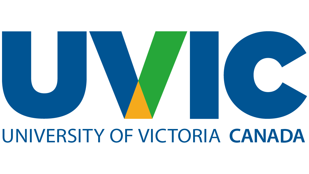 UVic mark with tri-colour V, and University of Victoria Canada.