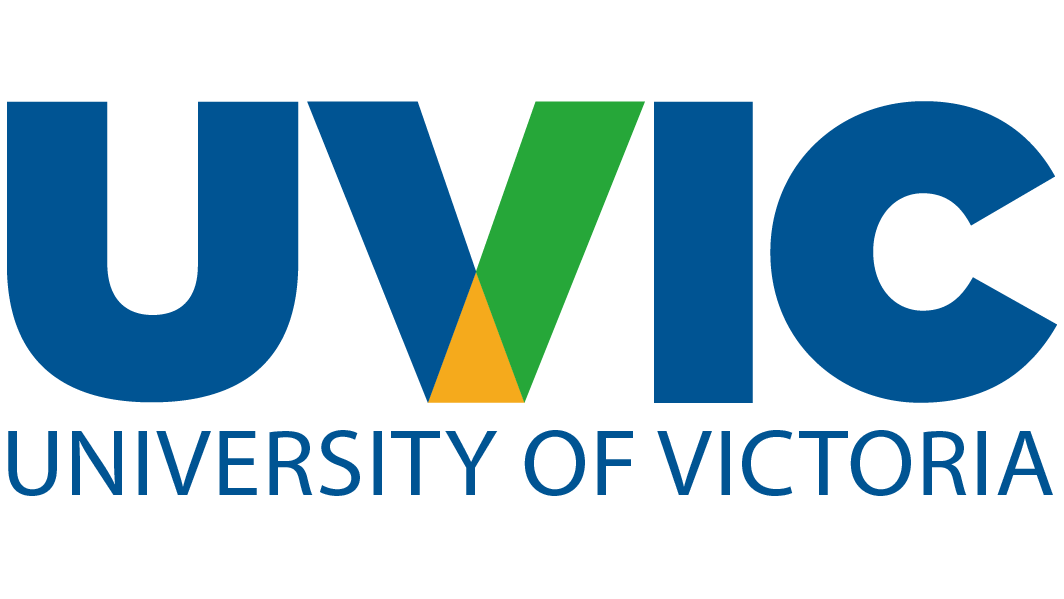 UVic mark with tri-colour V and University of Victoria spelled out.