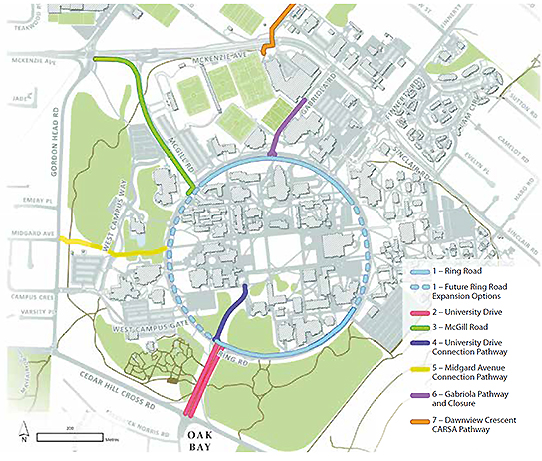 campus cycling plan network map