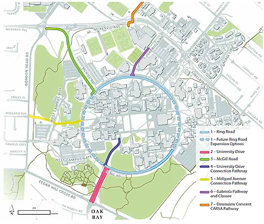 campus cycling plan network map