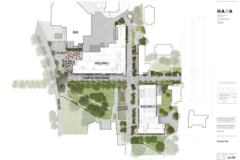 Student housing and dining site plan. 