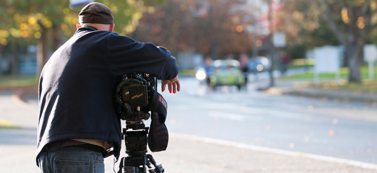 Member of the media with camera